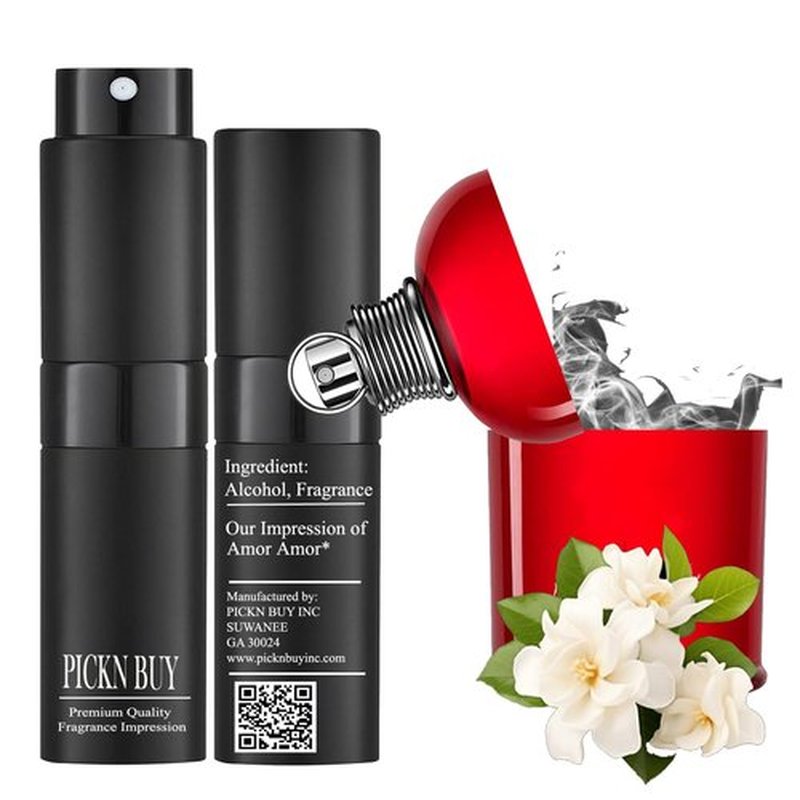 PICKN BUY Luxury Perfume for Women 0.34 Fl oz, Scent Compatible to Amor Amor Perfume, Made in USA, Long-Lasting Spray Comes in Refilable Bottle