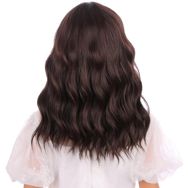 Ufindcos Dark Brown Wig for Kids Child Short Curly Wavy Wig Kids Brown Bob Wig Brown Natural Synthetic Hair Wig with Wig Cap