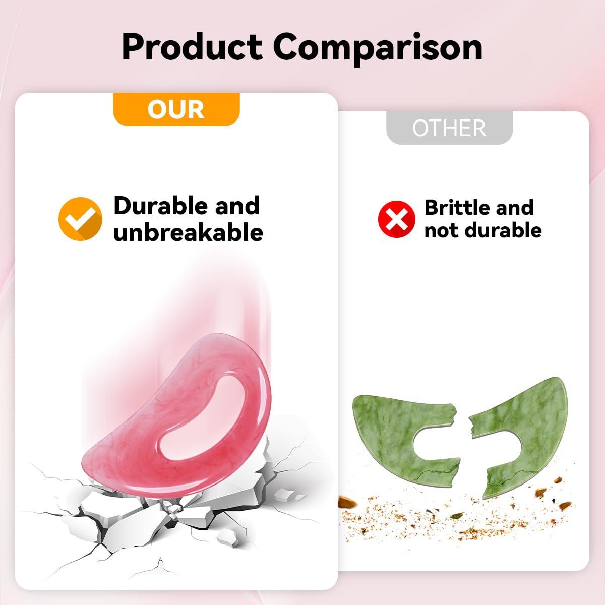 FDKJEJC Body Gua Sha Tool Cellulite Guasha Tool for Body Body Massage Tools (Natural Resin) Lymphatic Drainage Tool Guasha Tool for Face，Back, Legs, Women's Body Shaping Tools (Pink) (Pink)