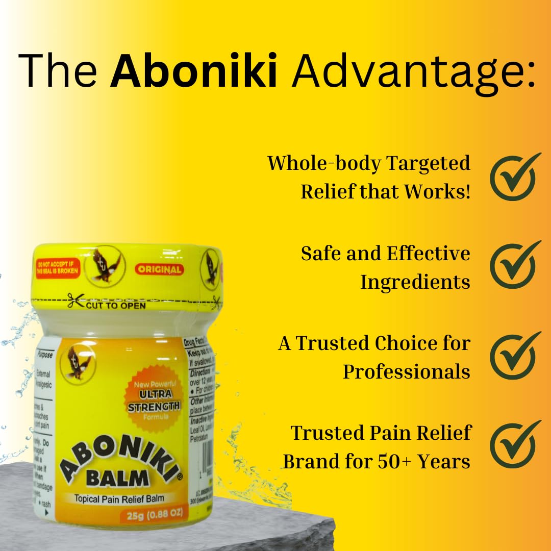 Aboniki COOLHEAT Ultra Strength | Powerful Topical Relief Balm with Natural Ingredients | Fast-Acting Soothing Relief for Joint, Muscle, Soreness, Cramps | Comforting Aromatherapy Blend | 2 Glass Jars