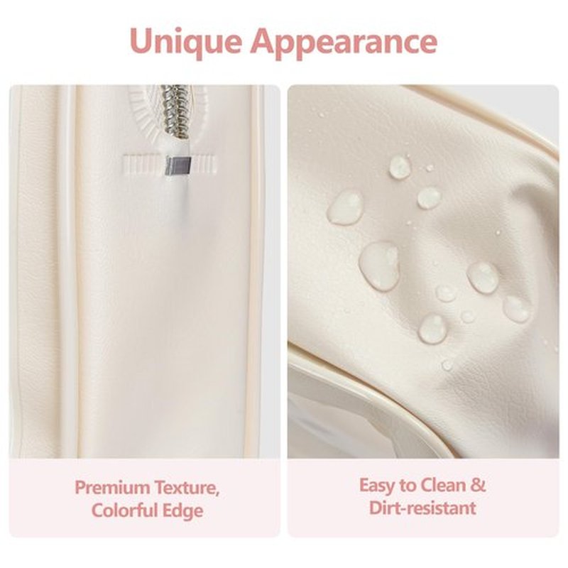 PACKISM TSA Approved Toiletry Bag - Beige Bohemian Print Clear Shell Bag and Upgrade Color-Edged Clear Makeup Bag, Perfect for On the Go or Travel, Lightweight and Robust, 2 Pack