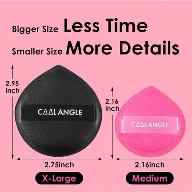 COOL-ANGLE 4Pack Makeup Sponge Latex-Free Soft Blender Sponge Perfect for Foundation Concealer Cream Powder, Beauty Sponge Set for Long-lasting and Natural Makeup, 2X-Large Black and 2 Medium Pink