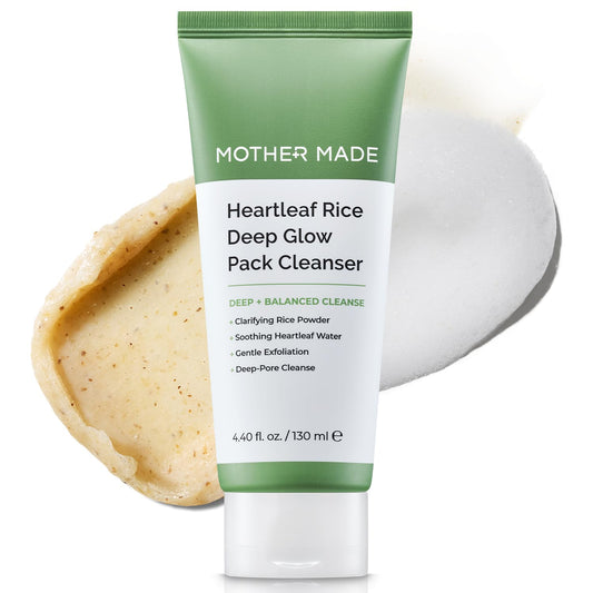 Heartleaf Rice Deep Pore Cleansing Face Wash - 2-in-1 Mochi Mask & Cleanser for Glass Skin | Salicylic Acid, 4.40 fl. oz (130 ml)