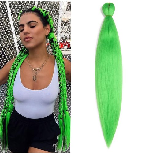 BALINGHAIR Braiding Hair Pre-Stretched High Temperature Synthetic Fiber Braid Hair Viridis Green (A26-1Pack)