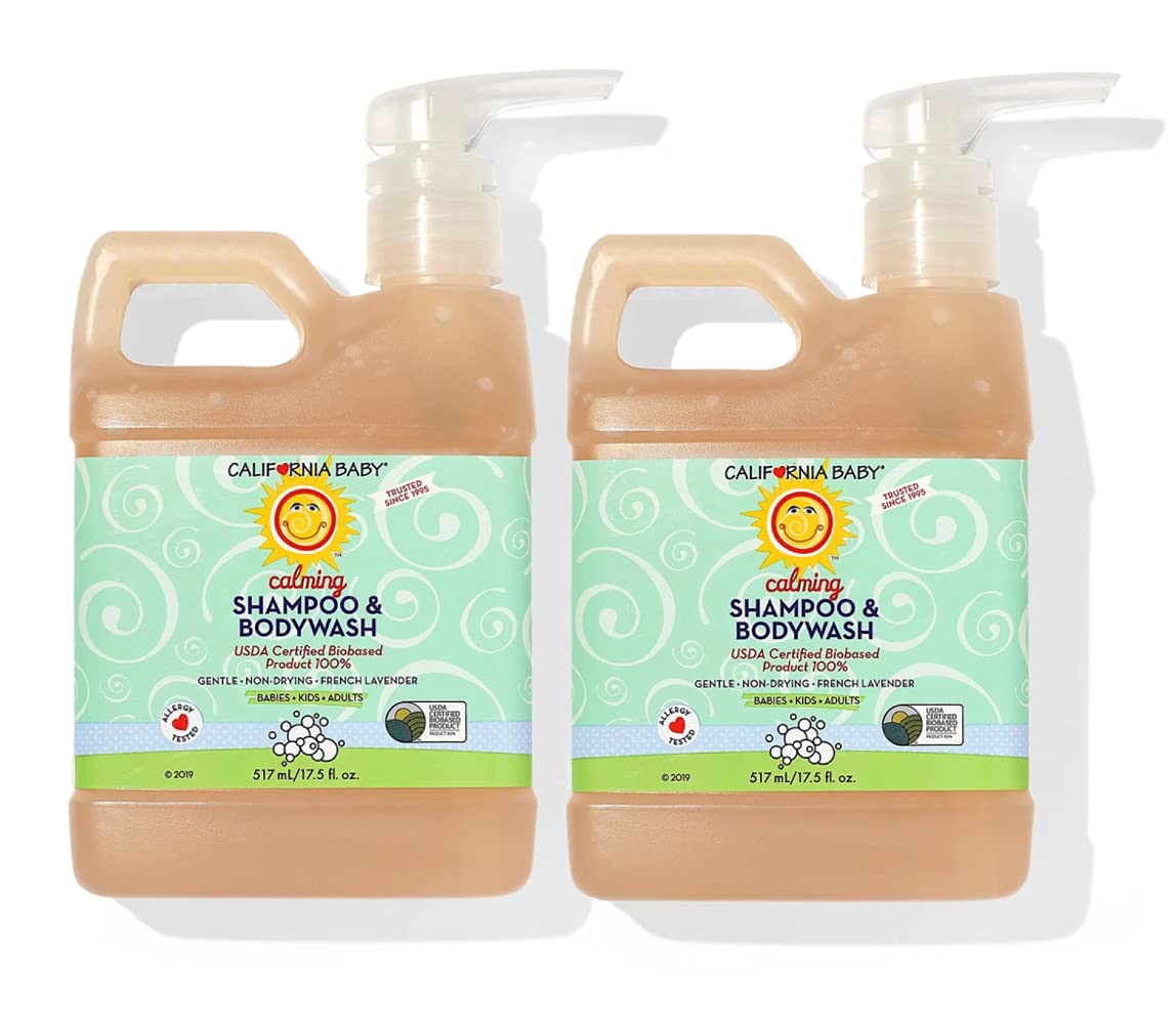 California Baby Calming Baby Shampoo and Body Wash, 17.5-Ounce Bottles (Pack of 2)