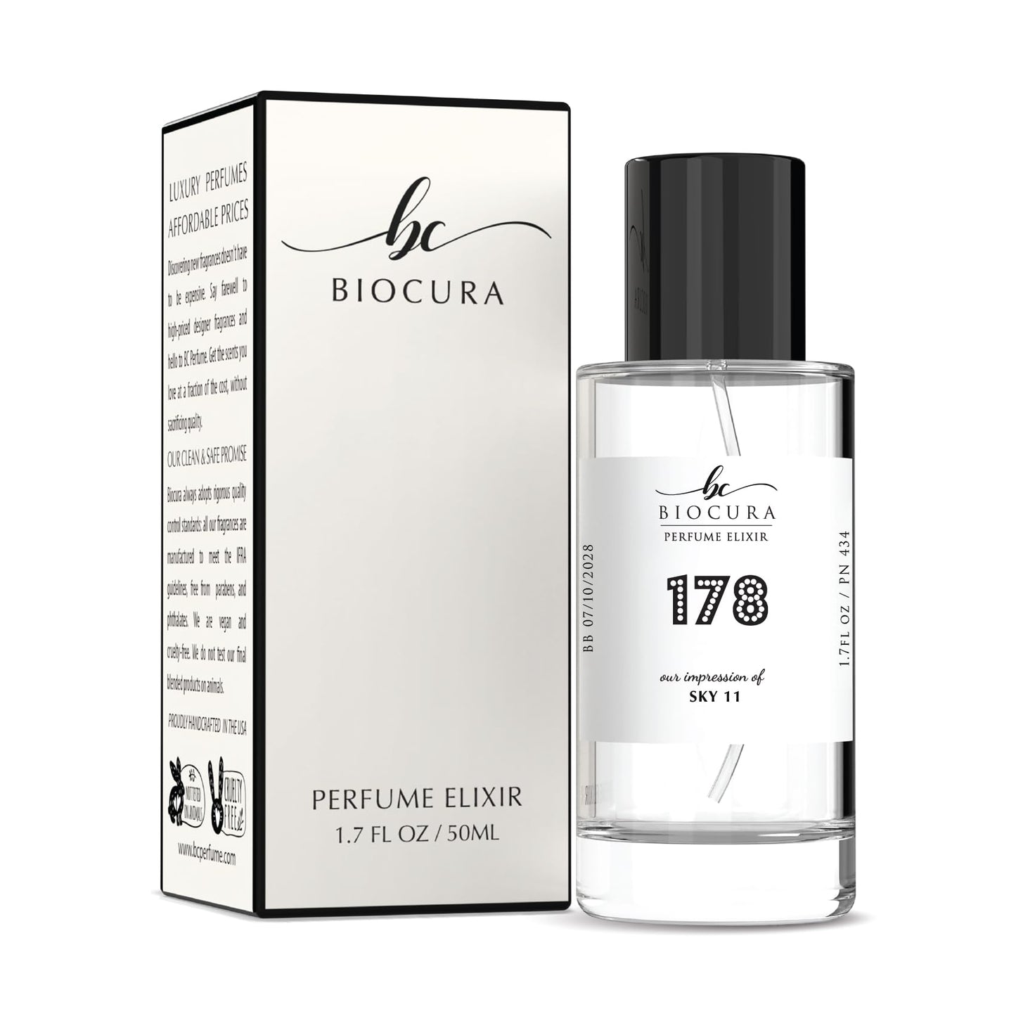 BIOCURA BC Perfume 178 Inspired by Sky 11 For Women & Men Fragrance Dupes Eau de Parfum Spray Bottle 1.7 Fl Oz/50ml