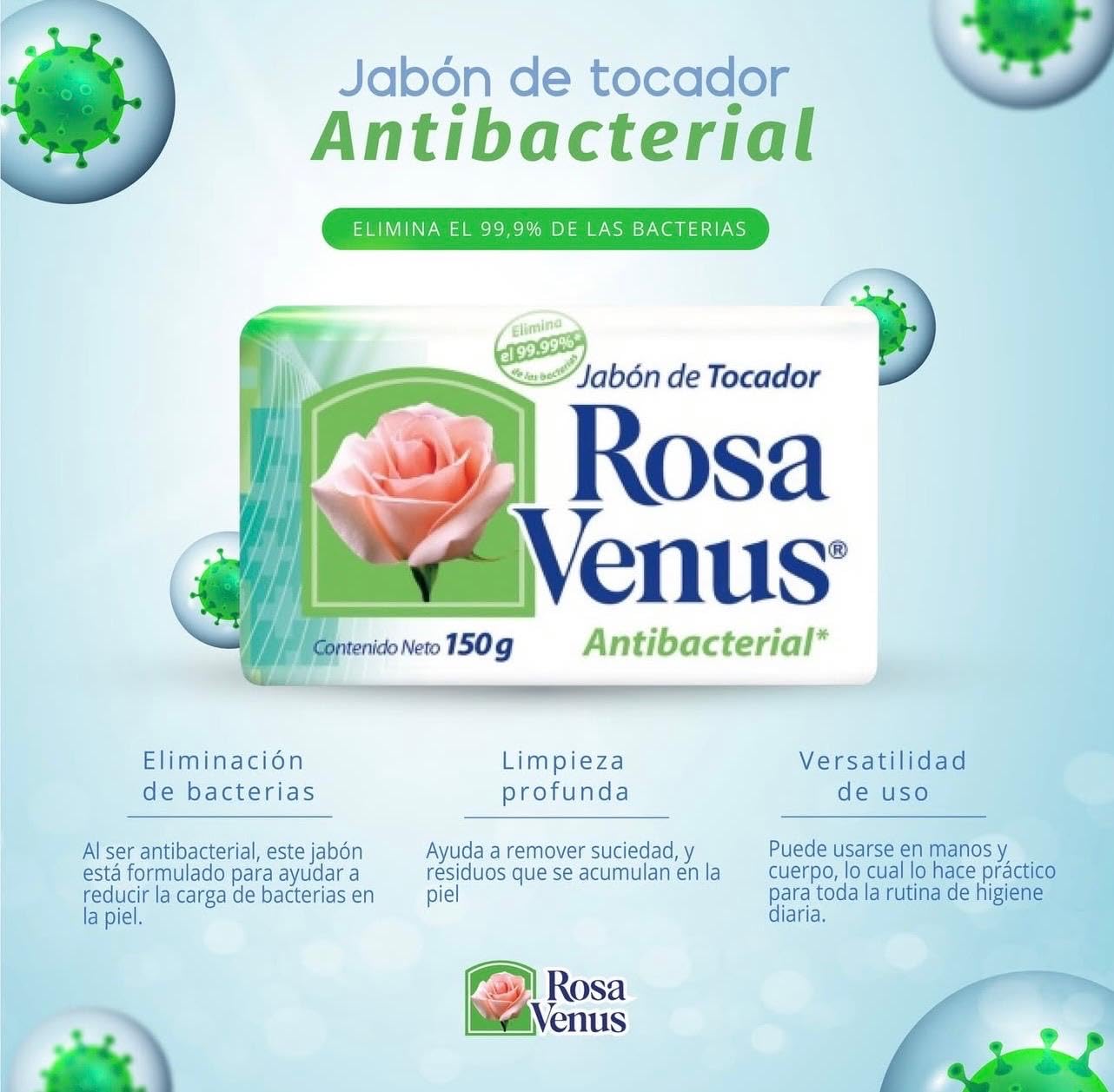 LA CORONA Rosa Venus Antibacterial Bath Soap, 150g, 9 Pack