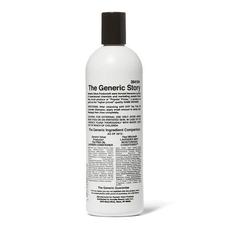Generic Value Products Tea Tree Oil Lavender Mint Conditioner, Hydrates and Detangles, Invigorating Fragrance, Soothes Scalp, Gluten Free, 16 Oz