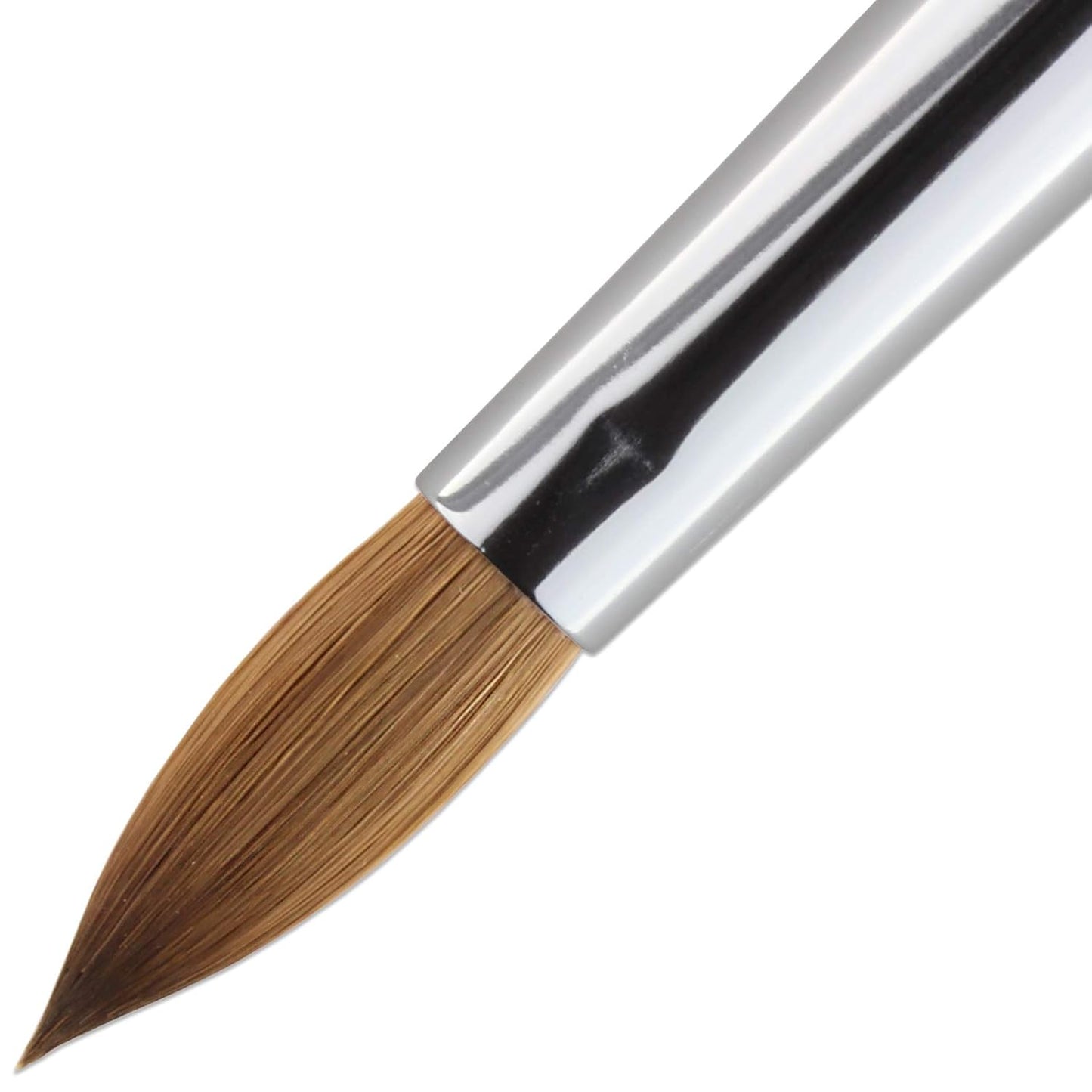 Size 10 PANA Pure Kolinsky Acrylic Nail Brush - Oval Crimped Clear Handle