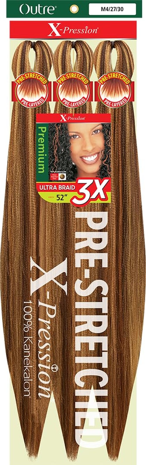 [3 PACK DEAL] Outre X-Pression Braid-Pre Stretched Braid 52" 3X 3 Packs (M4/27/30)