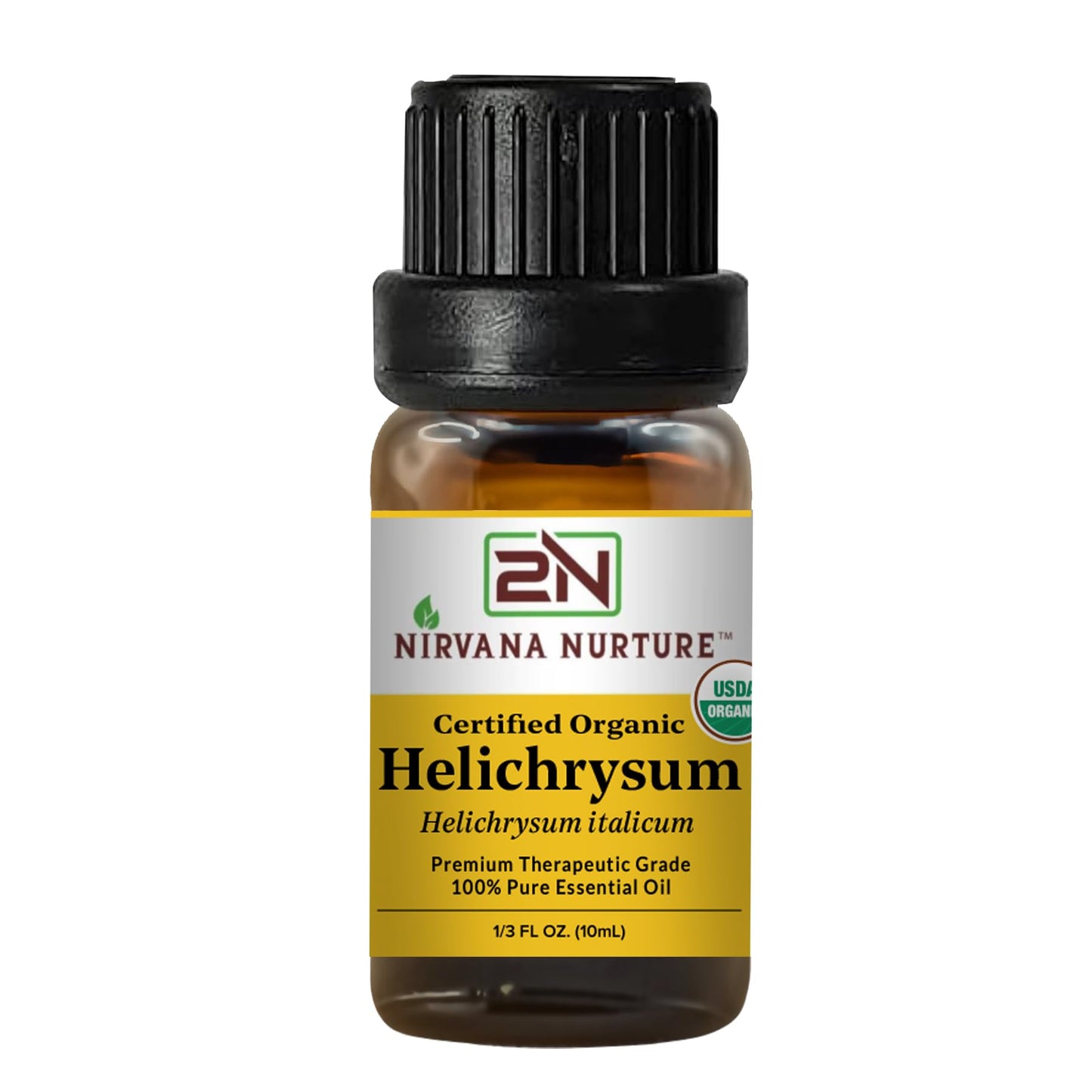 Nirvana Nurture Helichrysum Essential Oil, USDA Certified Organic, 100% Pure Undiluted, Aromatherapy Oil for Diffuser, Hair & Skin Care