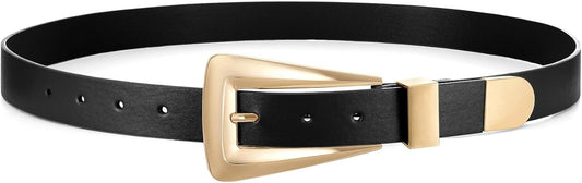 Stylish Women's Leather Belts for Jeans - Fashion Waist Belt with Gold/Silver Buckle | Versatile Accessories