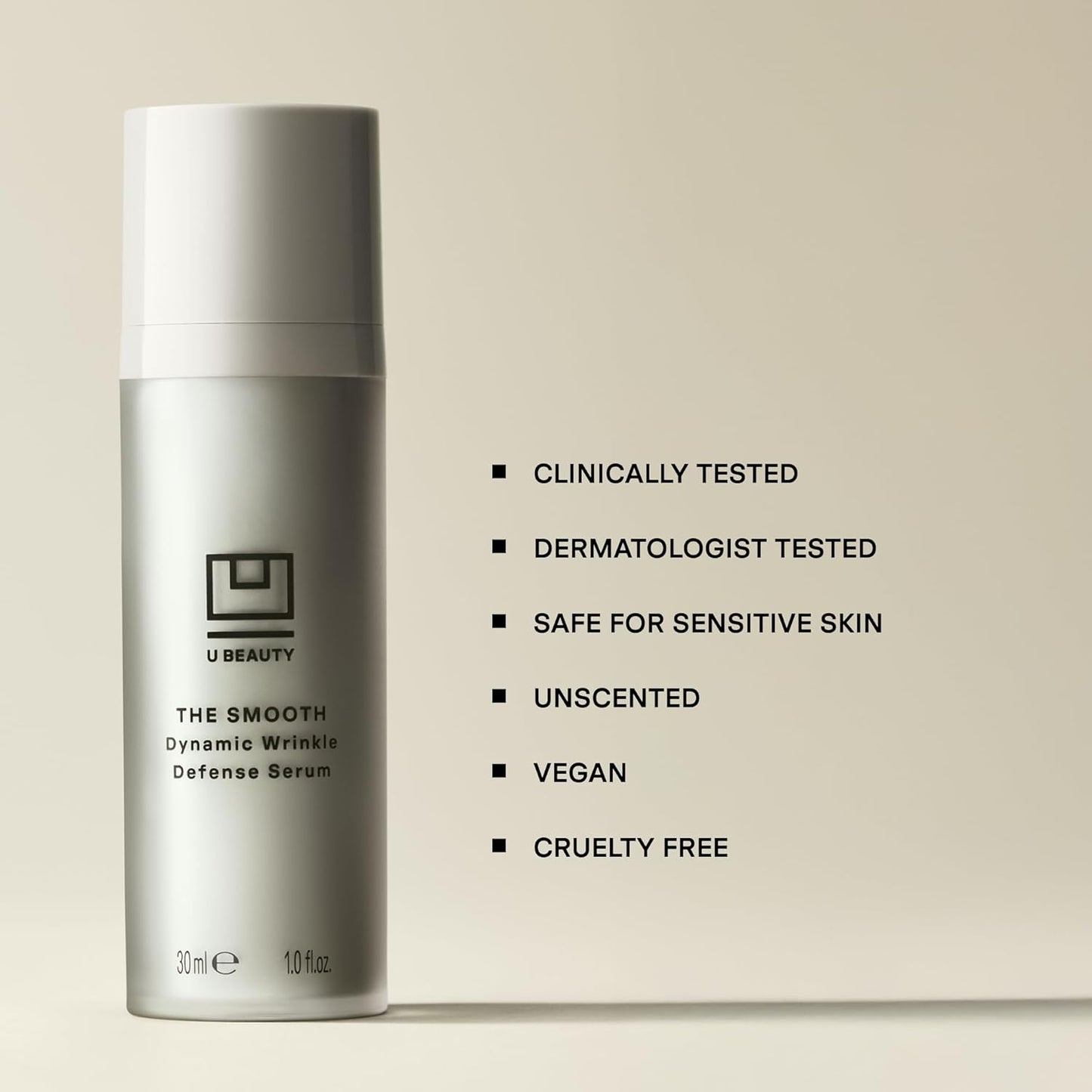 U Beauty The SMOOTH Dynamic Wrinkle Defense Serum - Multi-Peptide Complex for Firming & Hydration | 30ml