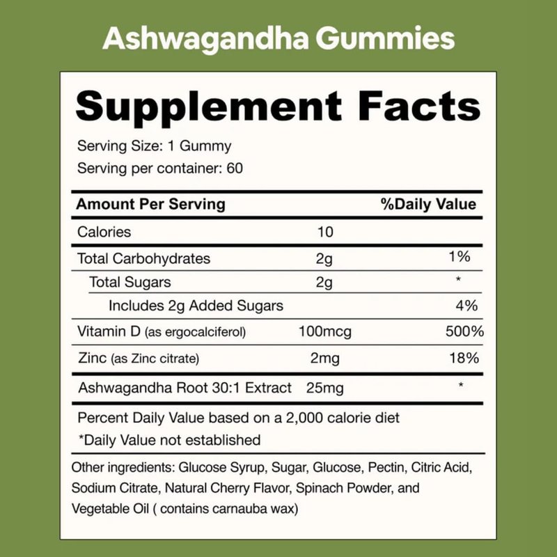Calm Girl Ashwagandha + Zinc Gummies | Stress Support & Relaxation, Vegan Daily Supplement