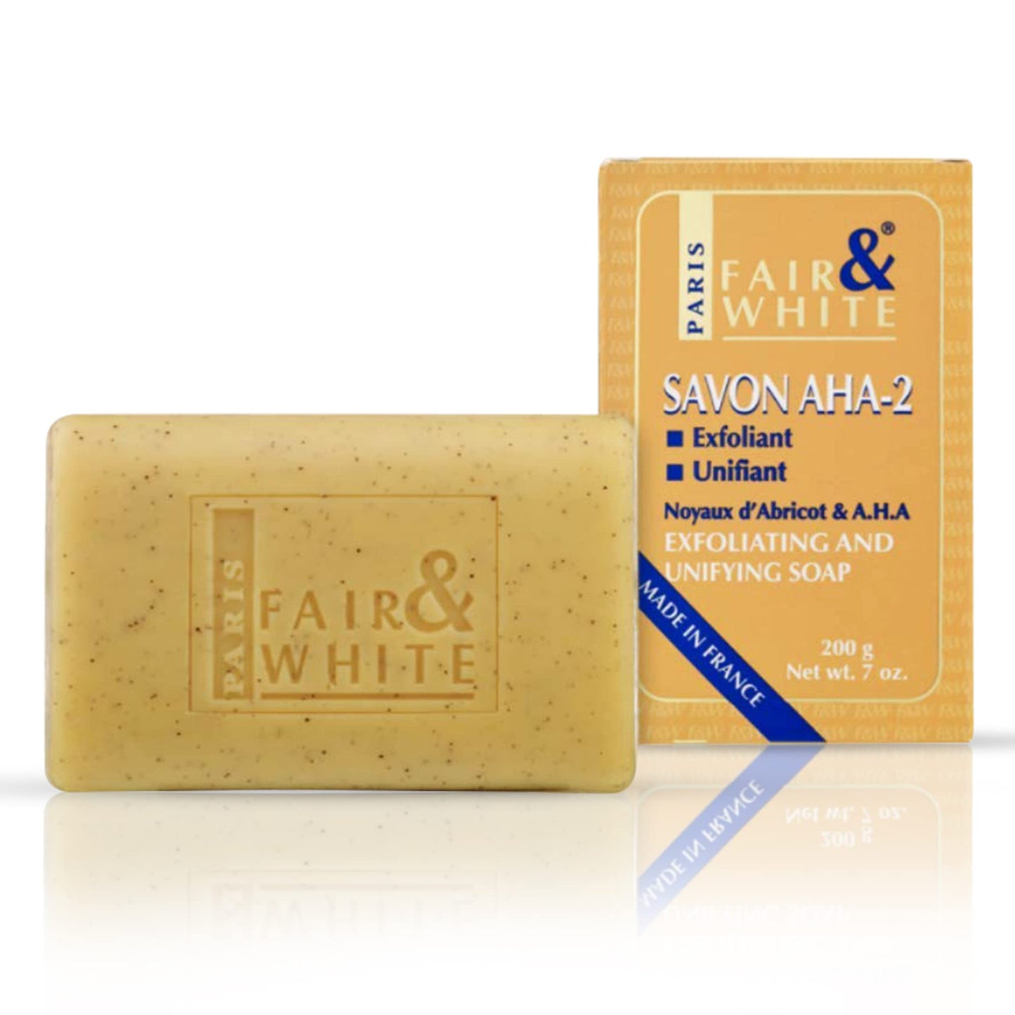 FAIR & WHITE Original AHA Exfoliating Soap - 200g / 7oz – Skin Brightening Soap, Lactic Acid Bar, Fade Dark Spots on: Face, Knees, Body & Armpits