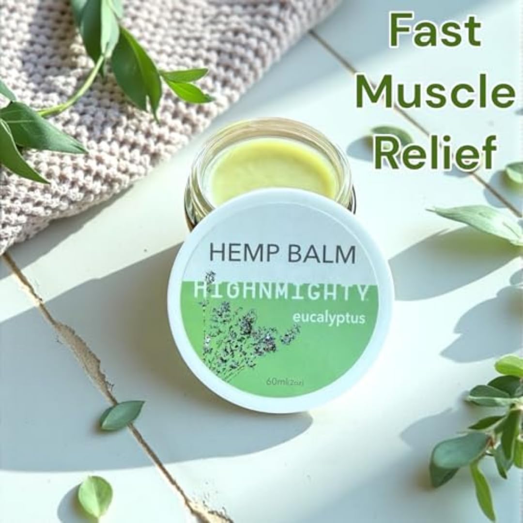 Highnmighty Maximum Strength Hemp Balm Salve | Relaxing, Natural, Fast-Acting Topical Cream for Muscle Joint Back Knee Shoulder Neck Elbow Hand Foot Relief, 60ml (2oz)