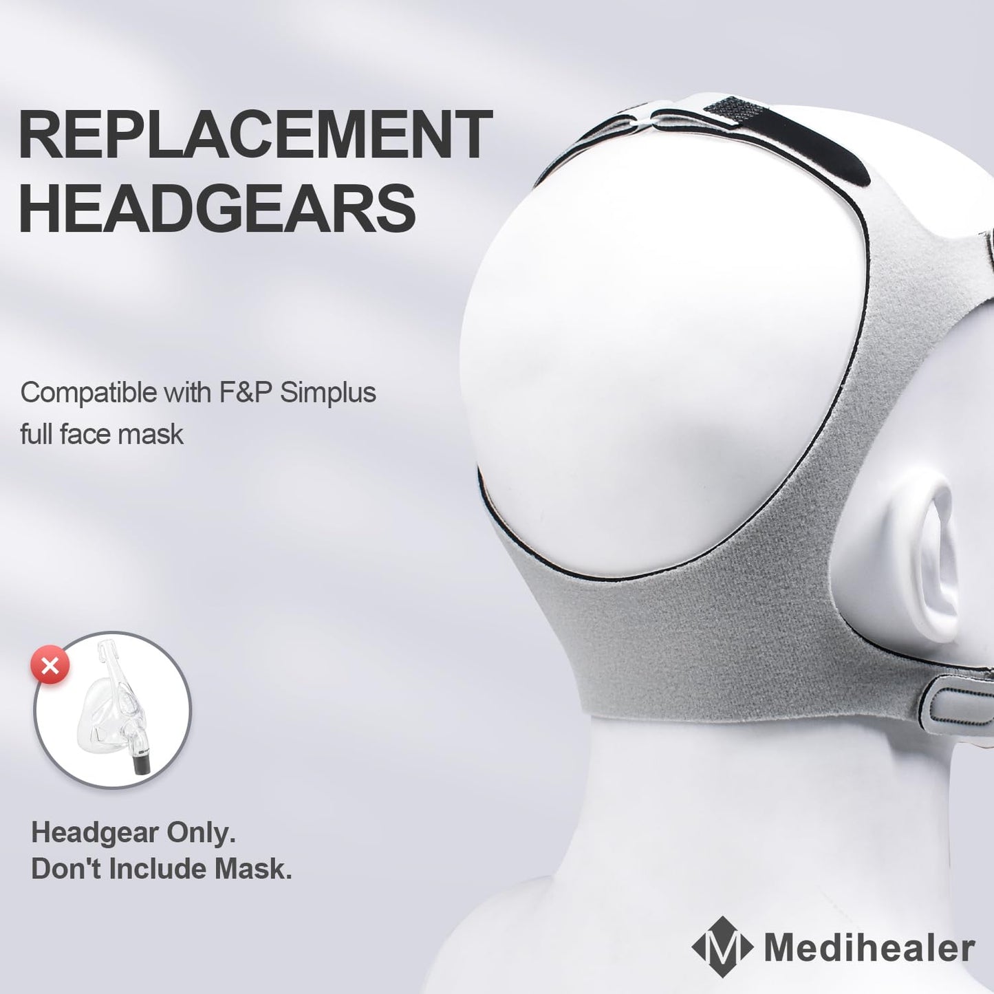 Replacement Headgear for Fisher and Paykel Simplus & Eson 2 Full Face Mask - Adjustable CPAP Headgear med/lrg for Simplus, Snugly Fit & Reduce Air Leaks, Great Value Supplies by Medihealer.