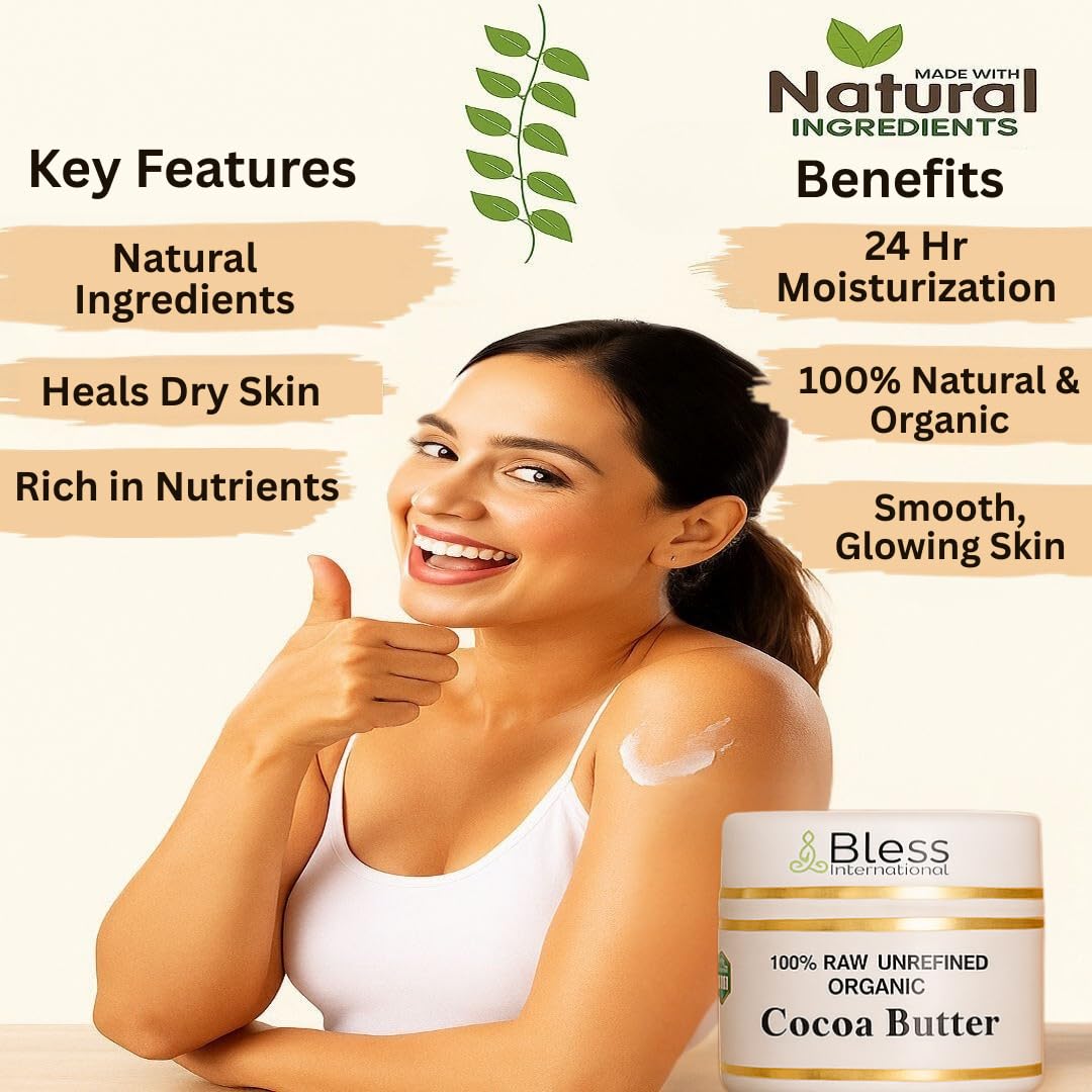 Bless-Organic-Raw-Cocoa-Butter-100%-Pure-Natural-Unrefined 4-OZ/115-GM
