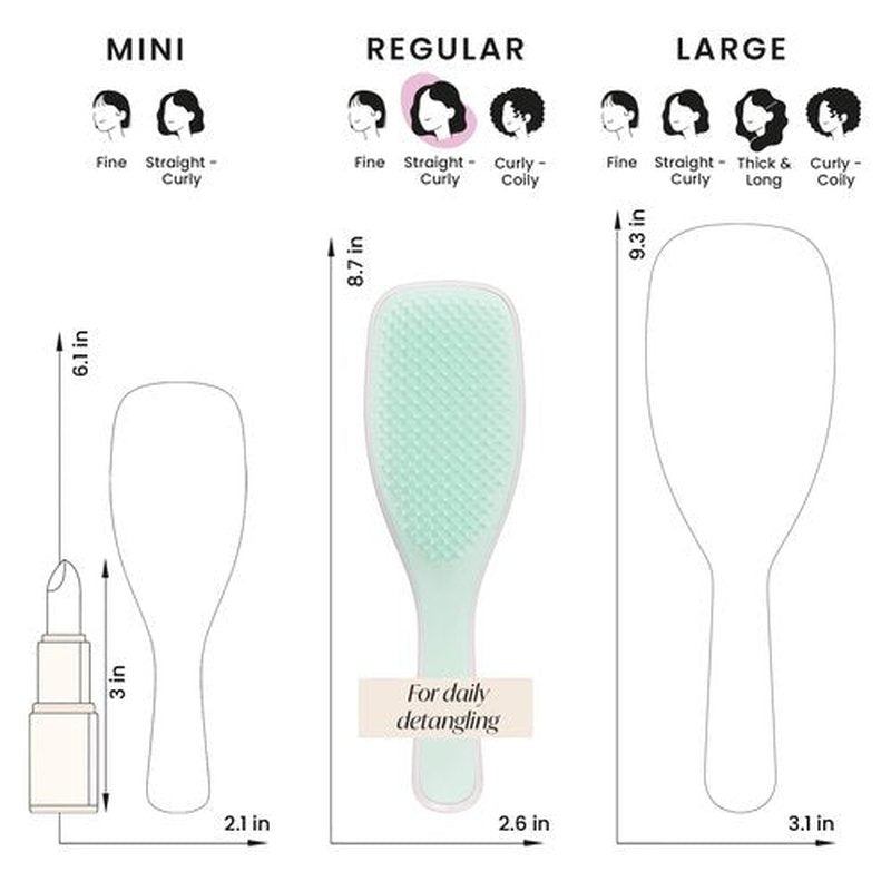 Tangle Teezer Ultimate Detangler Hairbrush for Wet & Dry Hair, Eliminates Knots & Reduces Breakage for All Hair Types, Baby Pink & Mint