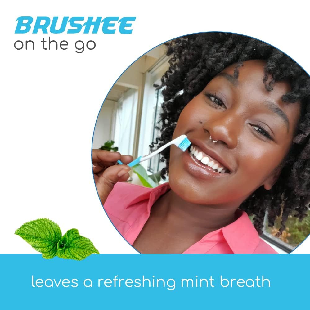 Brushee - The Evolution of Oral Care | 3-in-1 Tool (Pre-Pasted Mini-Brush + Floss + Pick) | Individually Wrapped | Disposable | Prepasted Travel Toothbrushes | Small Adult Toothbrush - (120-Pack)