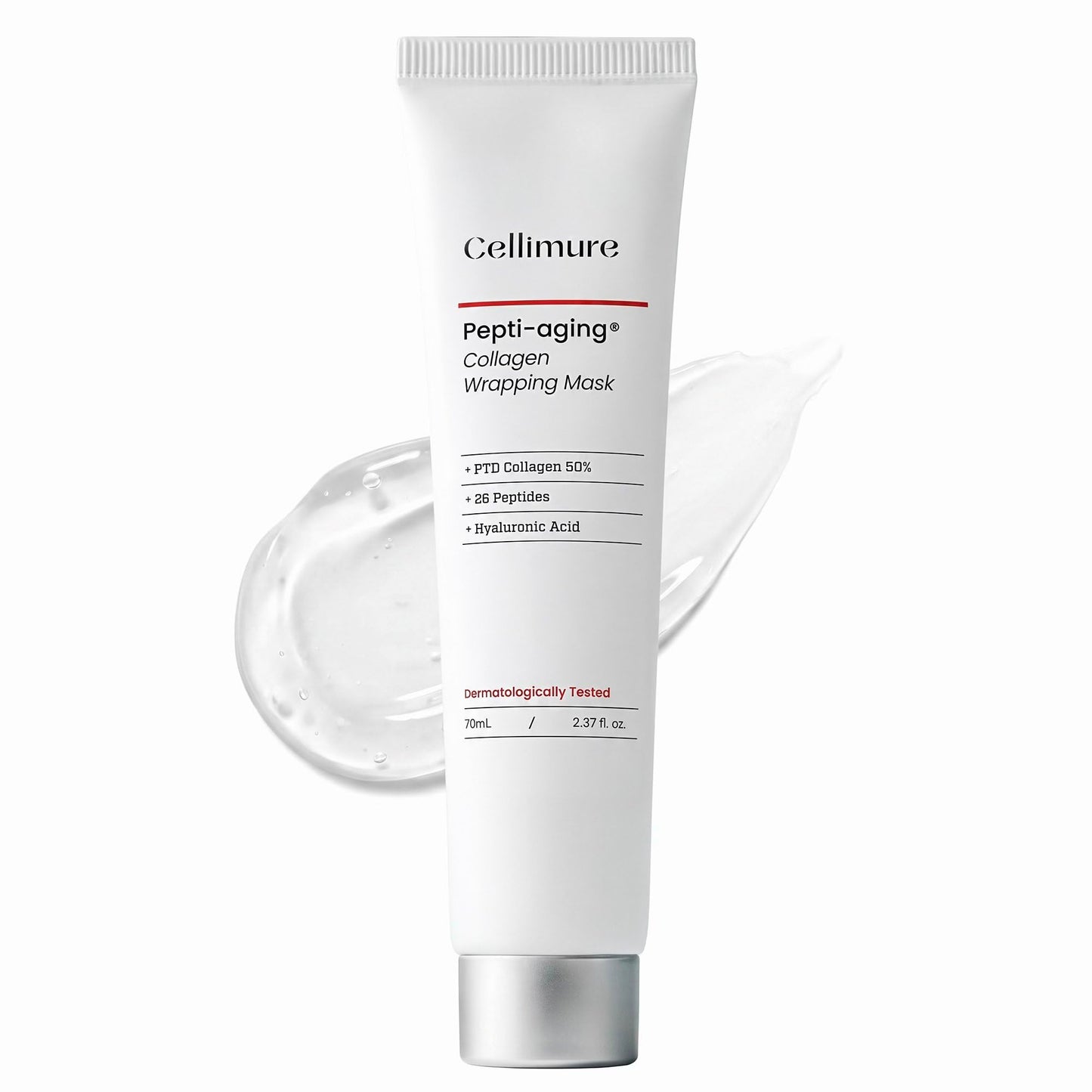 Cellimure Pepti-aging Collagen Gel Wrapping Mask - Cooling Gel to Film Peel Off Face Mask for Glass Skin Glow, Overnight Pore Tightening & Lifting, Korean Skincare, 2.37 fl.oz.