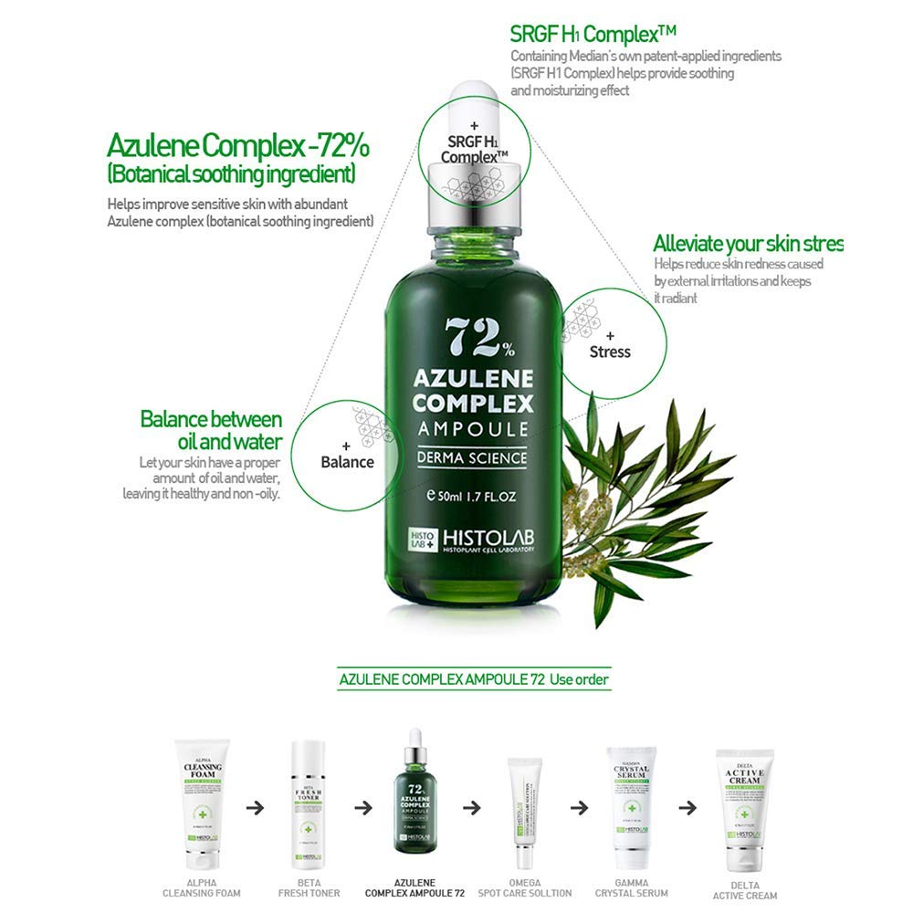 HISTOLAB 72% Azulene Complex Ampoule | Soothing & Troubled Skin (50ml/1.7fl.oz)