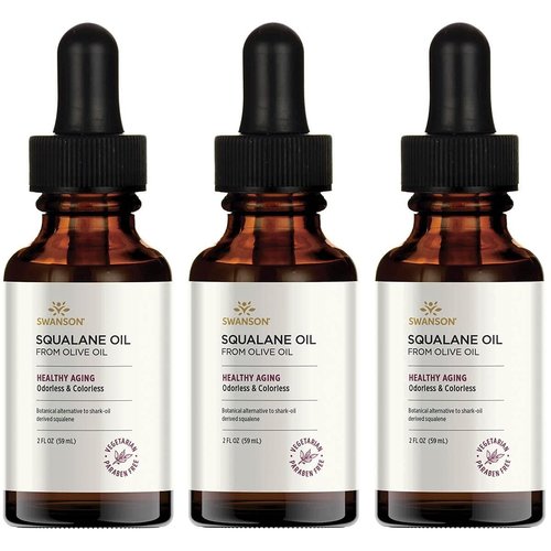 Swanson Vegetarian Squalane Oil 2 fl Ounce (59 ml) Liquid (3 Pack)