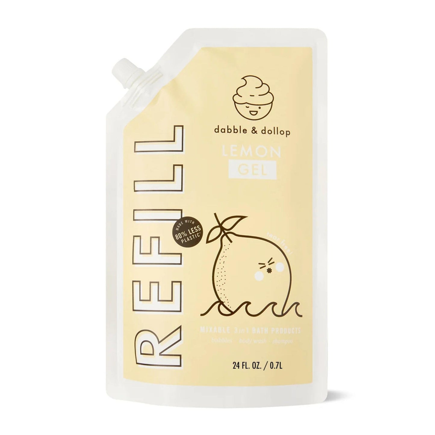 Dabble & Dollop Strawberry Body Wash Refill - All Natural Fragrances, Dermatologist Tested, Tear-Free, Non-Irritating, Hypoallergenic, pH Balanced, Leaping Bunny Certified (24oz)