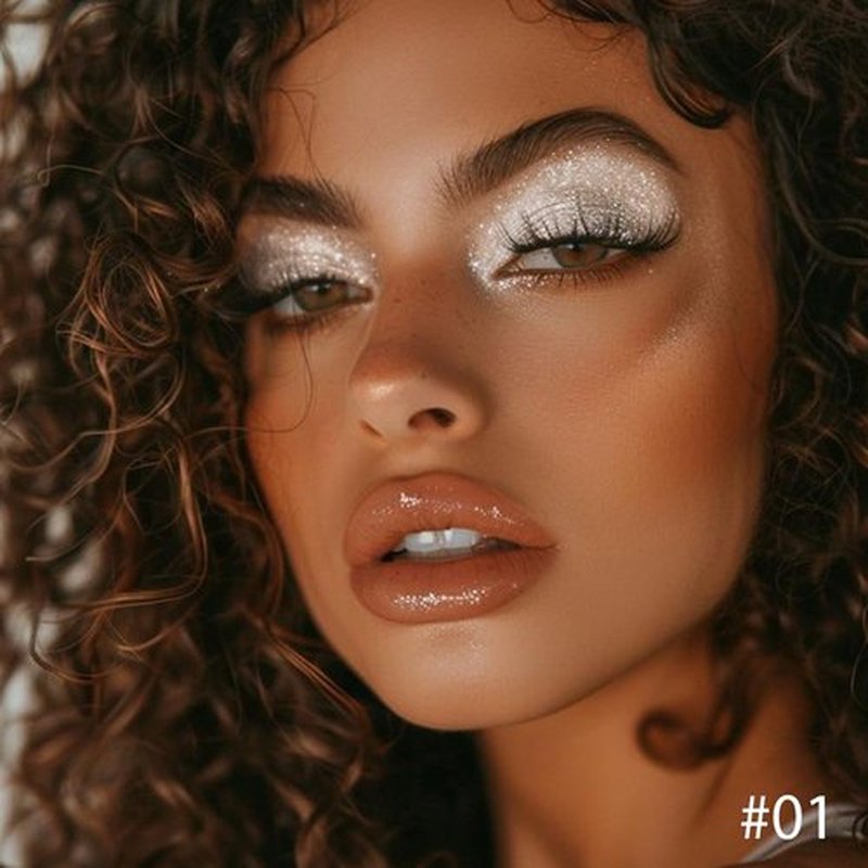 Eyeshadow Single Shimmer, High-Pigment Monochrome Eye Shadow Pressed Powder, Everyday Velvety Silky Eye Makeup Looks, Professional Long-Lasting Waterproof Single Eyeshadow Palette, 01# Sparkle white