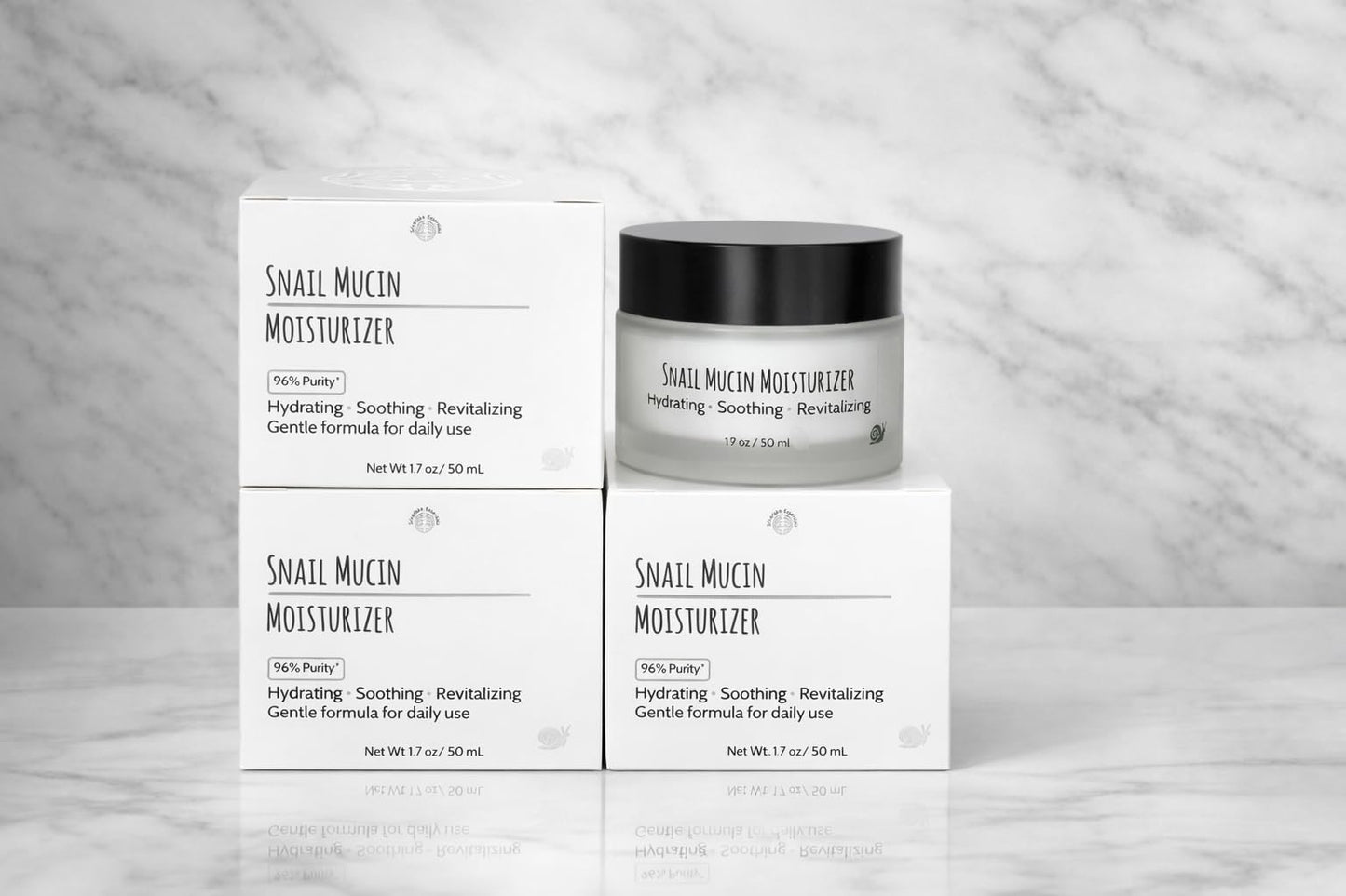 Silverlake essentials Snail Mucin Moisturizer, 96% Purity, Hydrating Soothing Revitalizing Face Cream, 1.7 oz