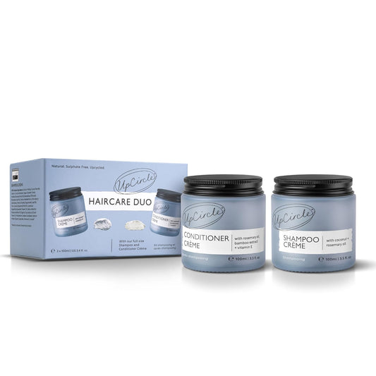 UpCircle Haircare Duo | Rosemary & Coconut Oil Shampoo + Conditioner Crème - Frizz Control & Scalp Protection