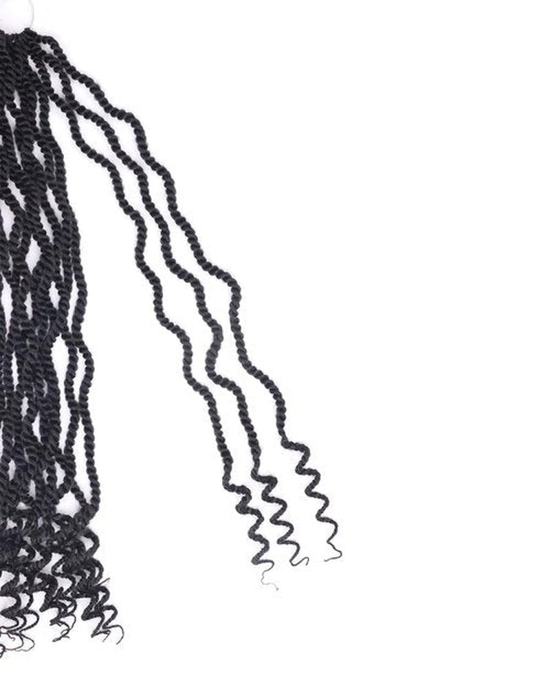 Senegalese Twist Crochet Hair 18 Inch Crochet Hair for Black Women Pre Looped 8 Packs Crochet Braids with Curly Ends Pre Twisted Kinky Twist Crochet Hair (18 Inch,1B)