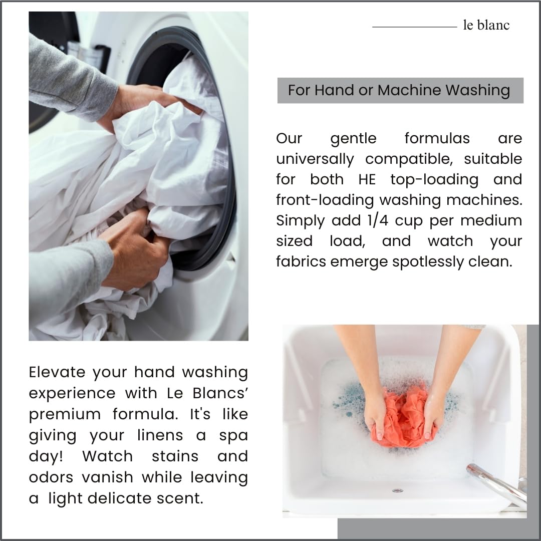 Le Blanc Linen Wash Classic Scent Clean Vintage Precious Heirloom Linens Safely, One 32 fl oz