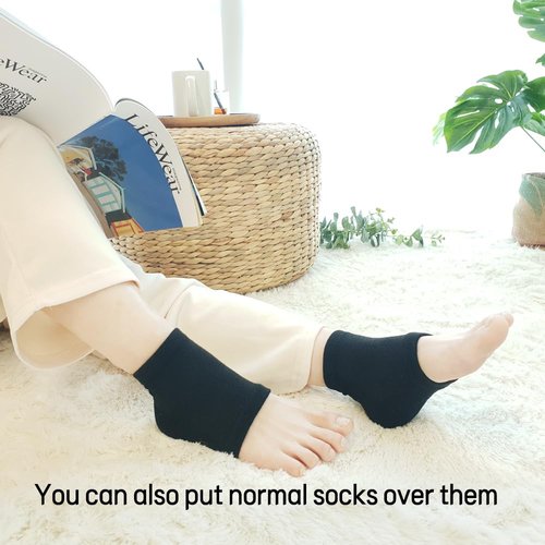 Moisturizing Gel Heel Socks to Repair Dry Cracked Heel - Soften, Soothe, and Revitalize Your Feet, for Men and Women (Gray, 2 Pairs)