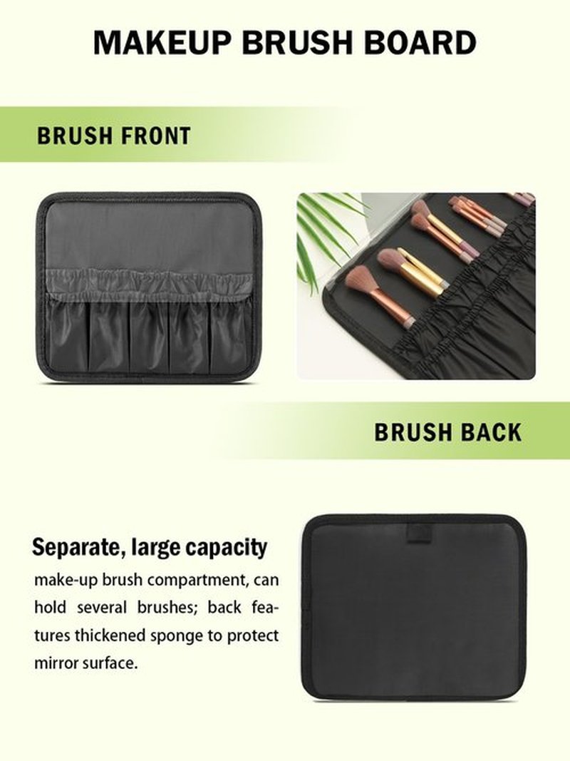 MIRRORNOVA Travel Makeup Bag with Lighted Mirror，Makeup Train Case with Adjustable Dividers and 3 Light Modes, PVC, Silver