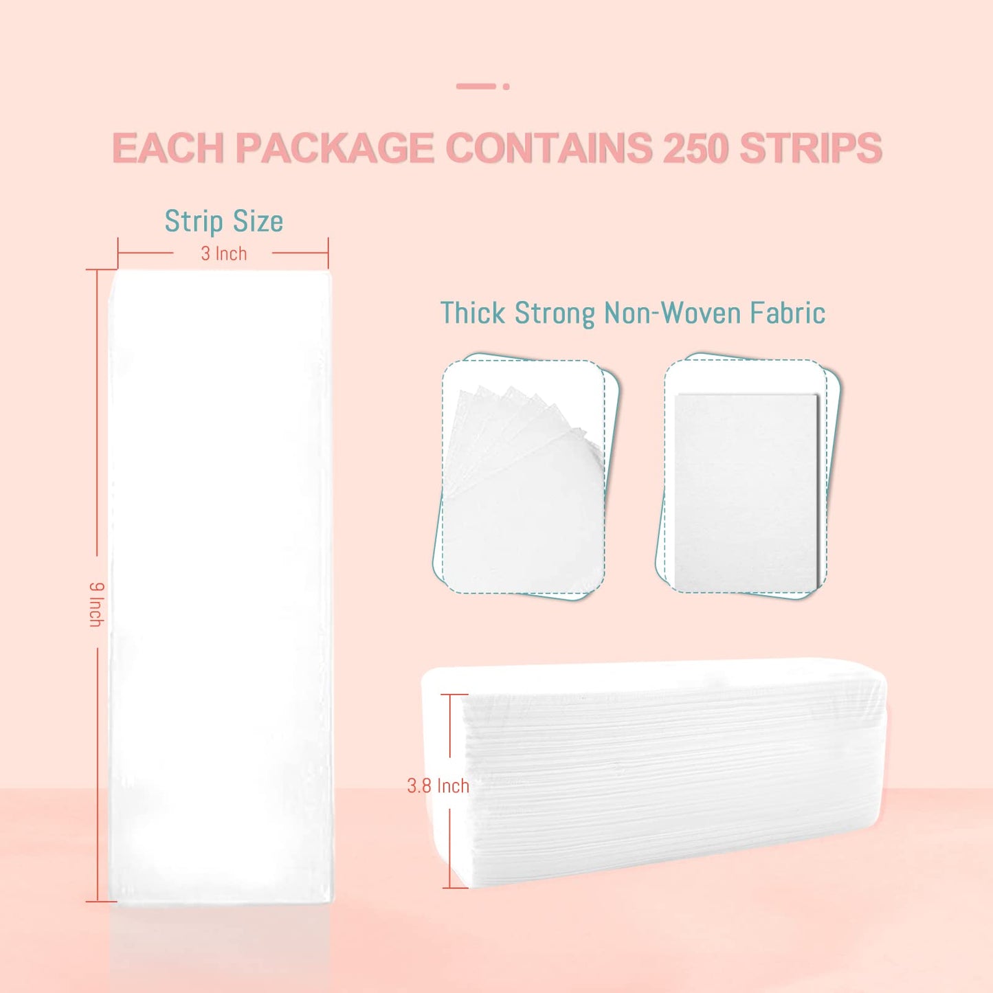 CharMyth Wax Strips Facial and Body Hair Removal Waxing Strips, Non-Woven Wax Strips for Women and Men Body Wax Strips, Wax Strips for Bikini Leg Eyebrow Face Hair Removal (250 PCS)