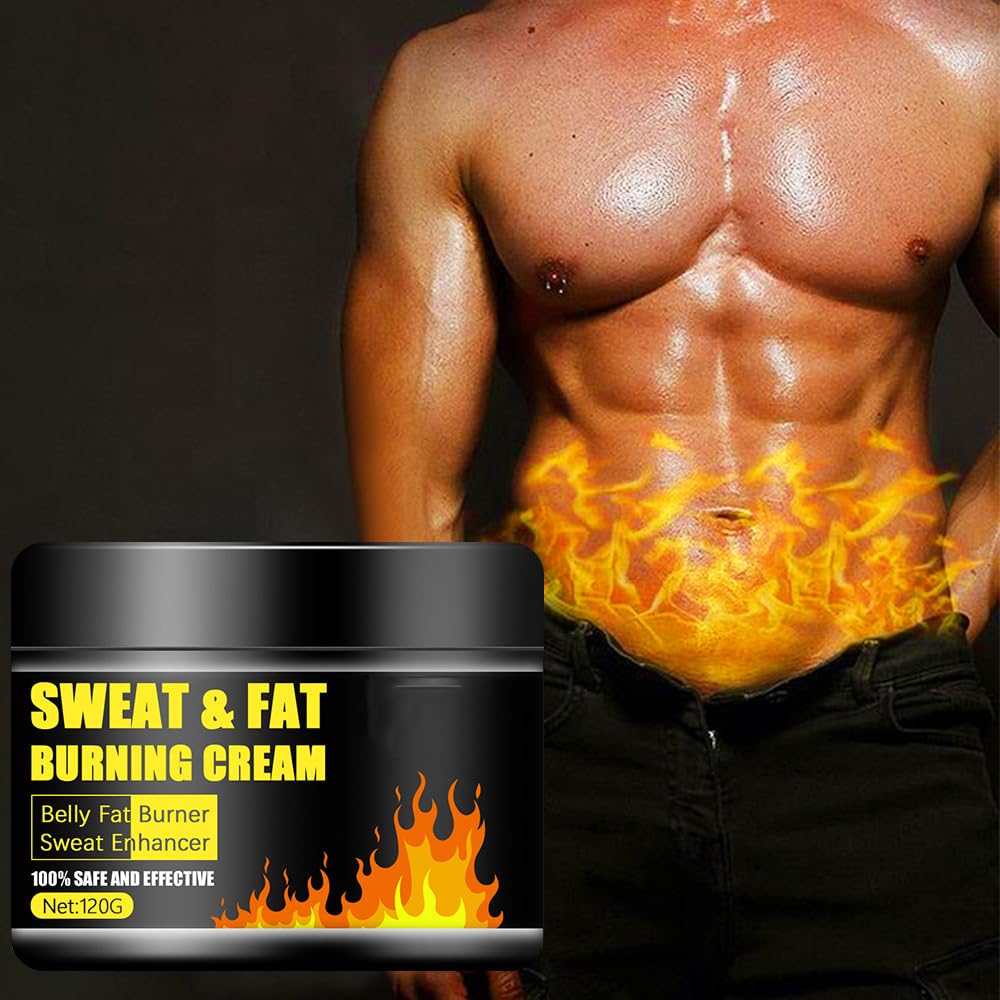 Sweat & Fat Burning Cream，Belly Fat Burner Sweat Enhancer，Slimming Massage Cream，Burns cellulite on thighs, legs, abdomen and buttocks，Suitable for both men and women，4.23 OZ