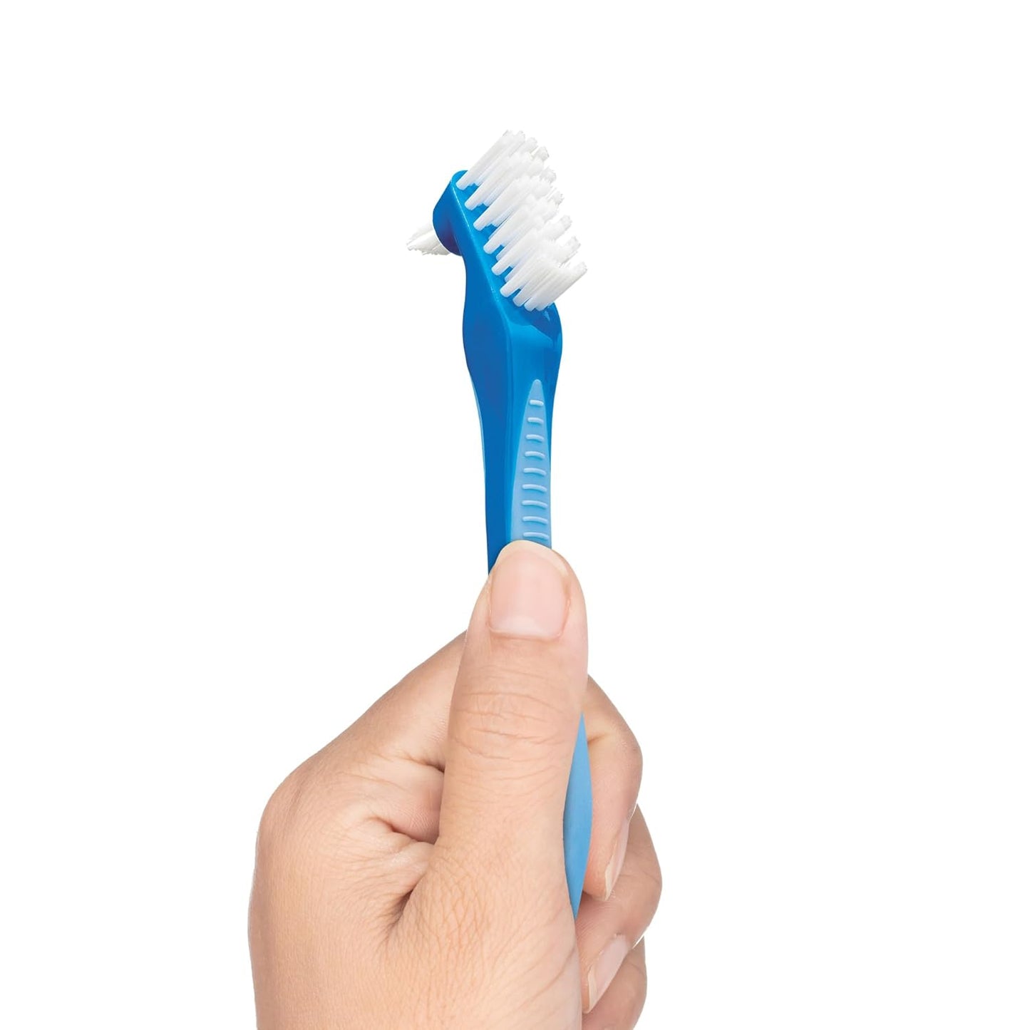 GUM Denture Brush - Dual Headed Hard Bristle Toothbrush for Dentures & Acrylic Retainers - Dentist Recommended Denture Cleaner 1ct (Pack of 6)