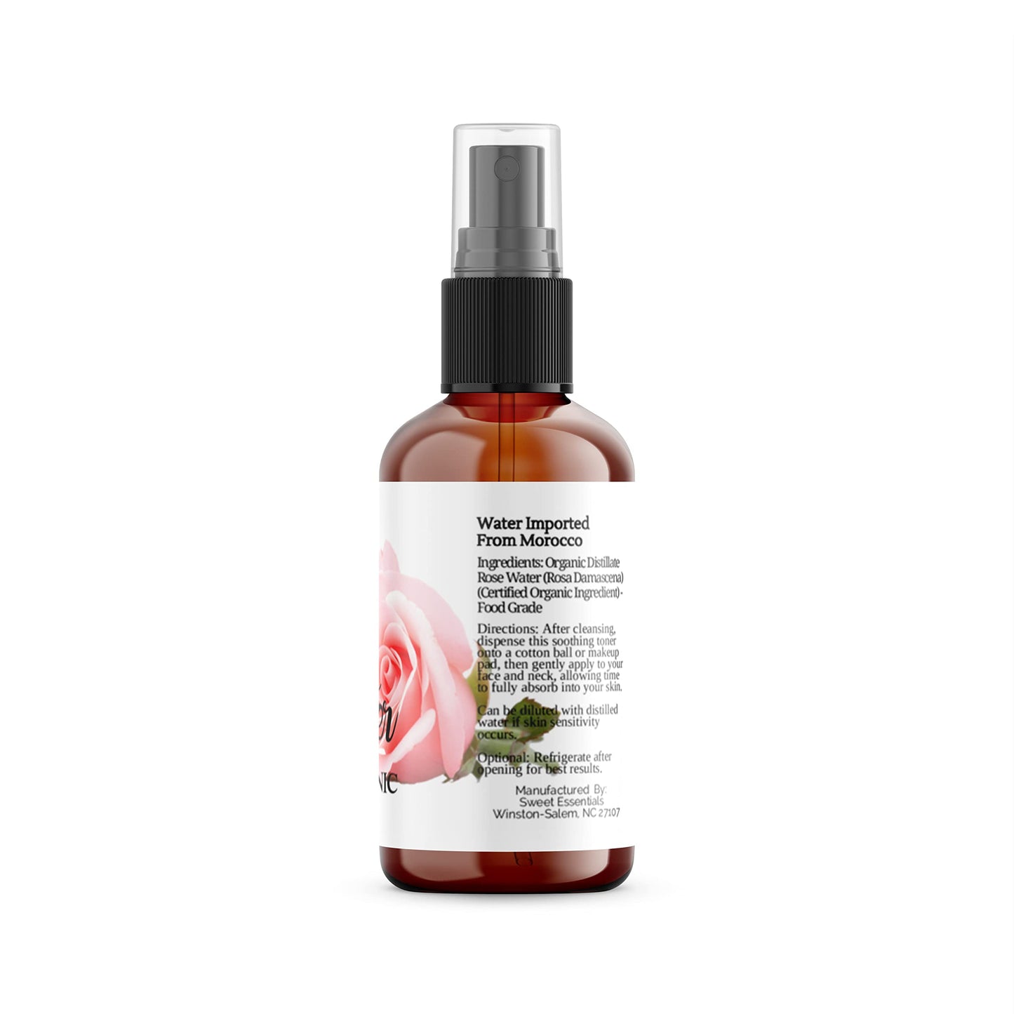 Pack of 3 Premium Organic Moroccan Rose Water - 4oz W/Sprayer - Imported From Morocco - 100% Pure (Food Grade) No Oils or Alcohol - Rich in Vitamin A & C Perfect for Hydrating & Rejuvenating Your Skin