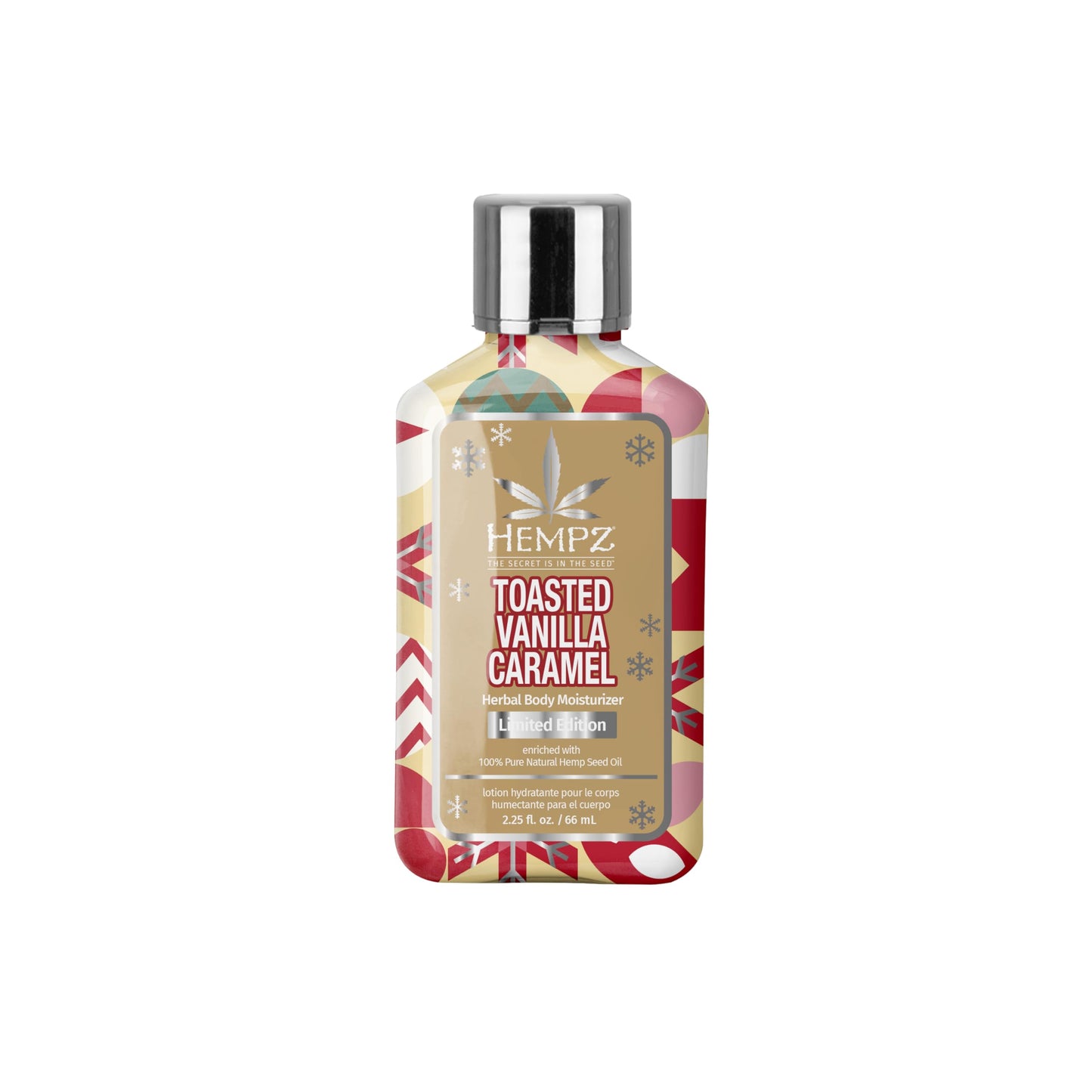 Hempz Mini Toasted Vanilla Caramel Body Lotion, Moisturizer for men and women, Holiday Gifts, 2.25 oz