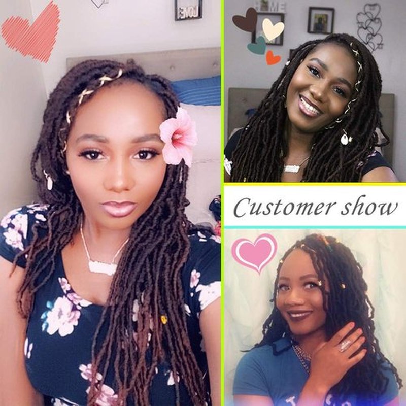 Youngther New Faux Locs Crochet Hair 18 inch Most Natural New Soft Locs Crochet Hair 6 Packs Synthetic Crochet Hair for Black Women(18"6Pcs-M30)