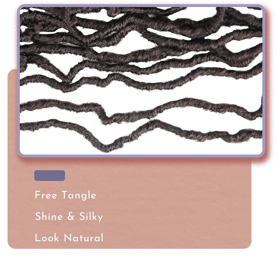 BOHOBABE Faux Locs Crochet Hair 18 Inch, Boho Soft Crochet Locs with Curly Ends, Long Brown Bohemian Goddess Locs Crochet Braids for Black Women (6 Packs, 4#)