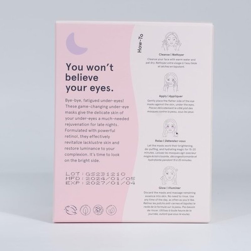 grace & stella Under Eye Patches for Puffy Eyes and Dark Circles (Retinol, 48 Pairs) Restoring Gel Under Eye Masks with Hyaluronic Acid - Vegan Cruelty-Free Skincare Birthday Gifts for Women