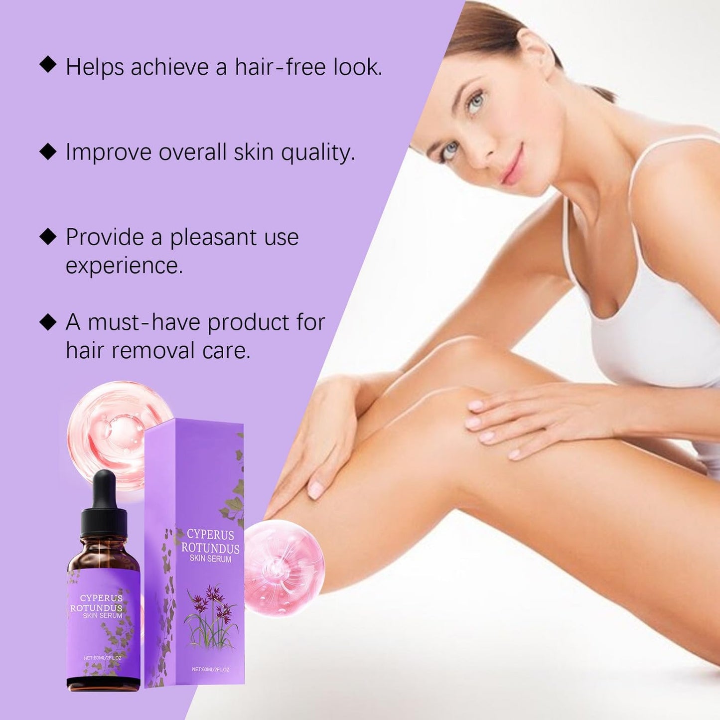 LOYOTICE 3Pcs Cyperus Rotundus Skin Serum, Cyperus Rotundus Oil for Hair Removal, Natural Organic Moisturizing Soothing Body Oil, Balances Skin Tone, Reducing Body Hair