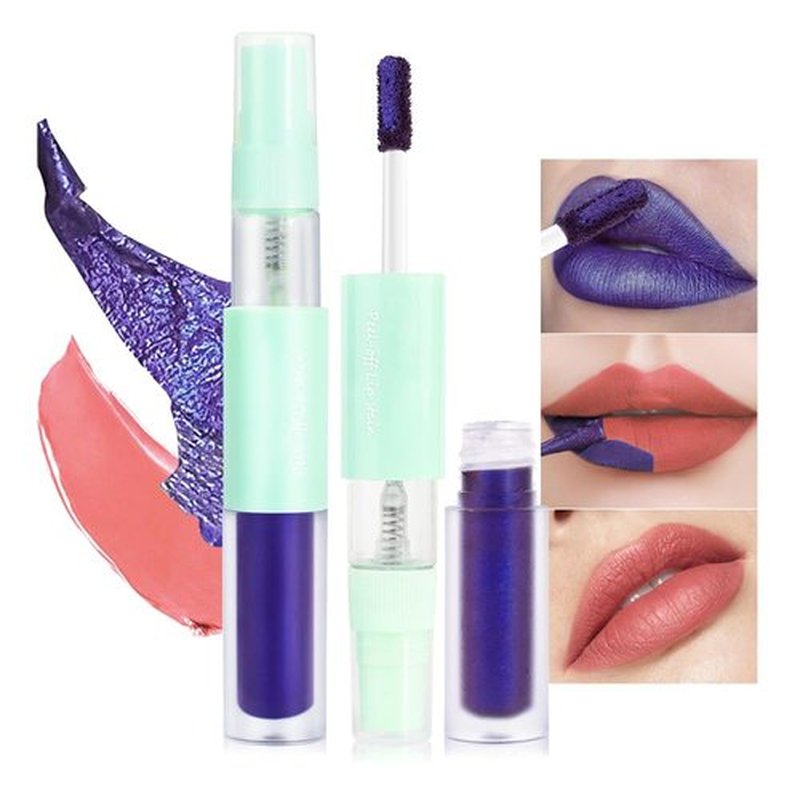 JUAAZIN Matte Lip Gloss with Spray Bottle, Carmine Liquid Lip Stain Peel Off, Long Lasting Waterproof Lipstick Lip Gloss Stain, Transfer-proof, Highly Pigmented Color (Pale Carmine)