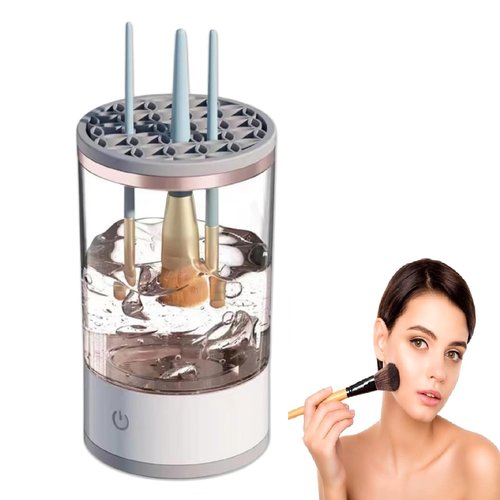 Beauty Swirl Cosmetic Brush Cleaner, 2025 New Automatic Makeup Brush Cleaner, Portable Electric Makeup Brush Cleaner (Transparent (Plug-in Model))