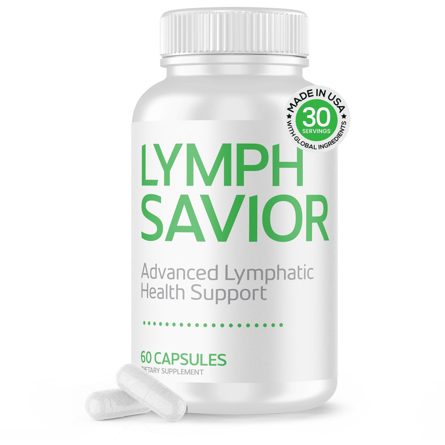 Lymph Savior - Plant-Based Lymphatic Support Supplement with Red Clover, Horse Chestnut & Burdock Root for Fluid Balance & Daily Wellness - Non-GMO, Made in USA - 30-Day Supply, 1 Bottle