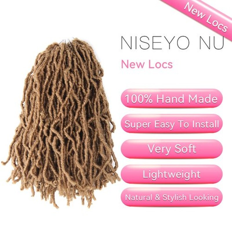12 Inch Soft Locs Crochet Hair 6 Packs Short Straight Pre-looped New Faux Locs Crochet Hair, 27#(Honey Blonde)
