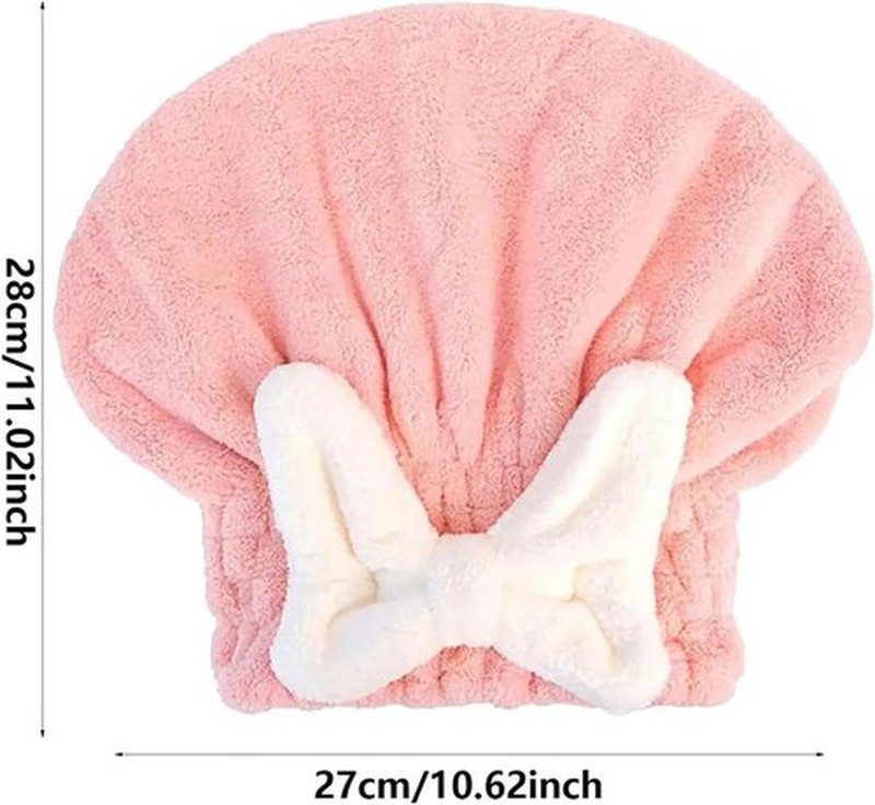 ZANWANXIN New Super Absorbent Hair Towel Wrap for Wet Hair, Efficient Absorbent Hair Towel Wrap, Quick-Drying Thickened Soft Bow Tie Wet Hair Towel Wrap for Women, Bow Knot Hair Towel Wrap (Blue)