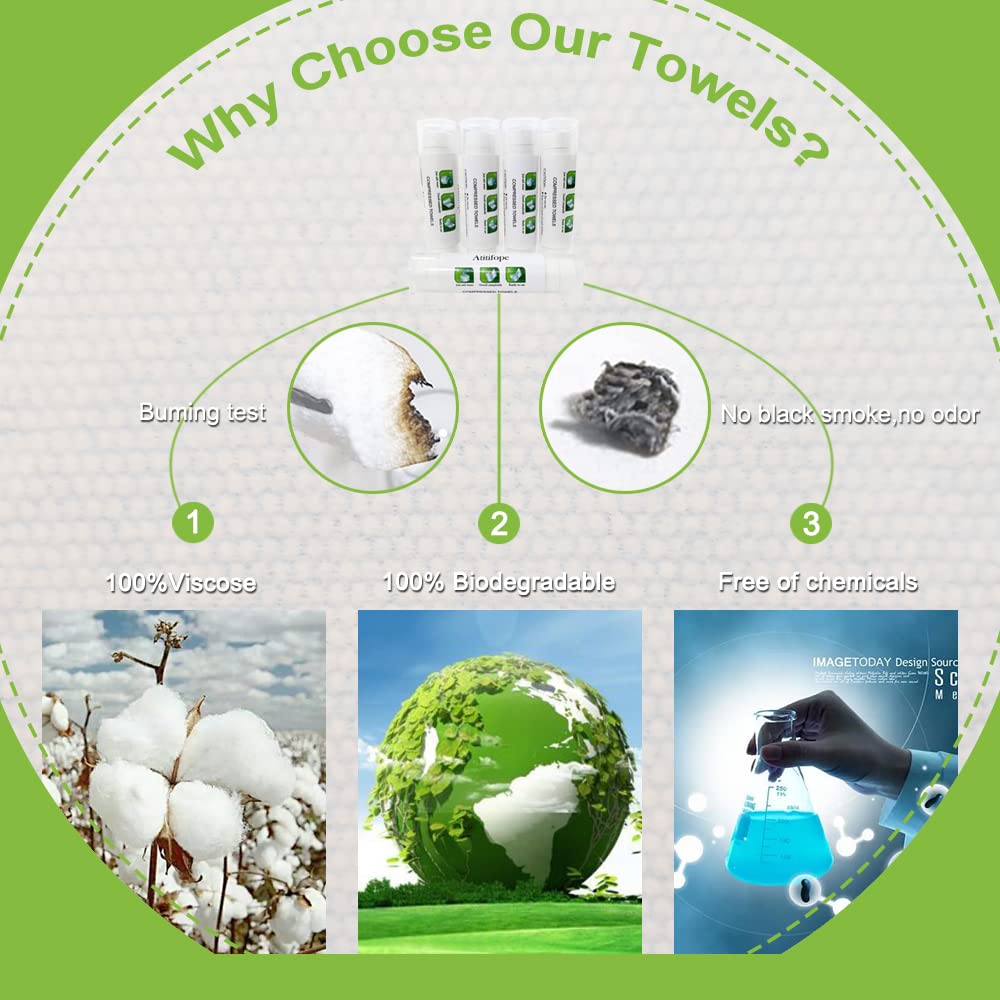 Atitifope Compressed Towels 50 Pieces with 5 Carrying Cases